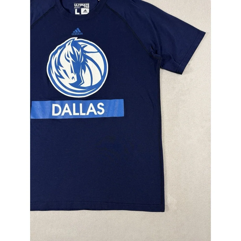 Adidas Dallas Mavericks T Shirt M Large Blue NBA Logo‎ Basketball Tee Athletic